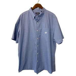 Chaps Blue Short Sleeve Button Up Size XXL